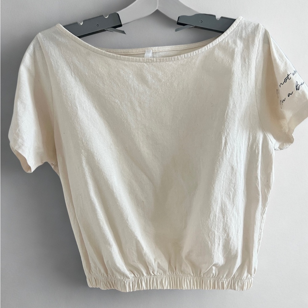BRAND NEW Organic Cotton Cream Women's Crop Top